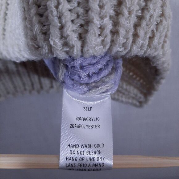 Easel Oversized Sweater Size Small Soft Knit Pullover Crew Neck Pastel Stripes - Picture 11 of 12